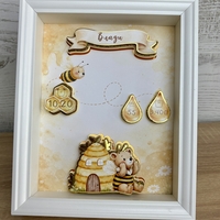 Рамка визитка за новородено - медена пчеличка