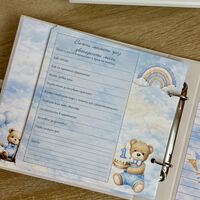 Албум за новородено с ринг механизъм 18х18 см., 12 листа - сини мечета