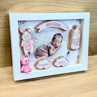 Малка MDF рамка визитка с 3D декорация