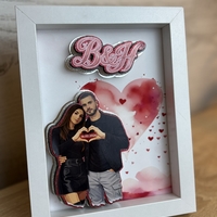 CRAFTONA Рамка с 3д елементи - сърца и ваша снимка