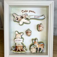 CRAFTONA Рамка визитка за новородено с 3д елементи - зайче