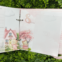 CRAFTONA Албум дневник с ринг механизъм - розово мече