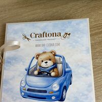 Албум за новородено с ринг механизъм 18х18 см., 12 листа - сини мечета