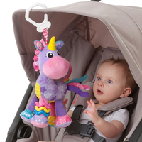 Playgro Activity Friend Еднорог Плюшена активна играчка за закачване на количка или столче за кола от 0м+