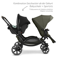 ABC Design Double Stroller Zoom 2 Avocado Комбинирана Детска Количка за Близнаци