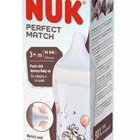 NUK Perfect Match Шише РР 260мл със Силиконов Биберон за хранене M 3+ месеца Disney Тигър