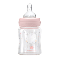 KikkaBoo Шише Стъклено 120мл Hippo Dreams Pink