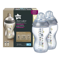 Tommee Tippee ШИШЕ ЗА ХРАНЕНЕ EASI VENT 340 ml 3м+, 2бр. ДЕКОР, МОМЧЕ/БУХАЛИ