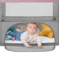Бебешка кошара сгъваема KinderKraft MOVI, Розова