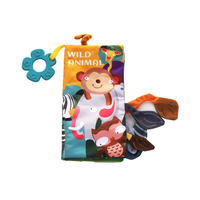 KikkaBoo Образувателна Текстилна Книжка с Чесалка Wild Animals