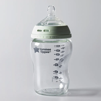 Tommee Tippee Natural Start Стъклено Шише за Хранене  250 ml с Биберон с Бавен Поток 0м+