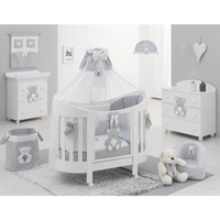 Бебешка Кошара Ray Peluche Dove Grey Овална Бяла