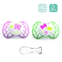  Анатомични биберони Nuvita 7061 AIR55 SYM, 2 броя, 0+, Розови 