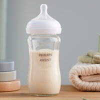 Philips Avent Шише Стъклено Natural Response 3.0 с Биберон 1м+ 240мл