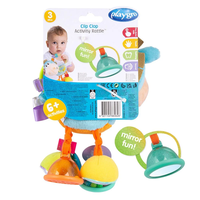 PLAYGRO Мека плюшена дрънкалка Кончето Хоп Троп, със 6 активности 3м+ Синя