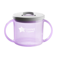 Tommee Tippee Чаша с Дръжки First Cup 4M+ с Твърд Накрайник Лилава