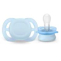 Philips AVENT SCF075/02 Комплект от 2 броя ортодонтични залъгалки за новородени Ultra Start 0-2м в синьо и зелено в кутия за стерилизиране