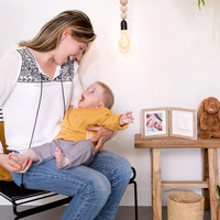 BABY ART MY BABY STILE РАМКА ЗА СНИМКА С  ОТПЕЧАТЪКА С  РАМКА В ЦВЯТ ДЪРВО БЯЛО ПАСПАРТУ