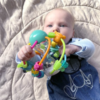 Playgro Активно Двигателна бебешка играчка Топка Играй и Опознавай Дрънкалка и Гризалка 2-в-1 с Безопасно Огледало 6м+