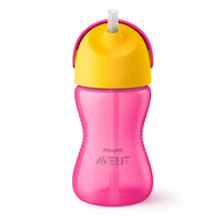PHILIPS AVENT ЧАША СЪС СЛАМКА 12м+ 300мл  С ДРЪЖКИ  РОЗОВА  SCF798/02