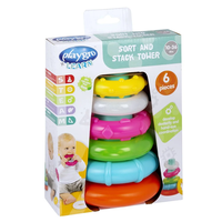 Playgro Конус с поклащаща се основа и 5 цветни релефни ринга за подреждане от серията +LEARN, 10м+