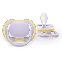 Philips AVENT SCF087/03 Комплект 2 Броя Ортодонтични Силиконови Залъгалки Ultra Air 0-6м+ Пастелни Цветове с Кутия за Стерилизиране