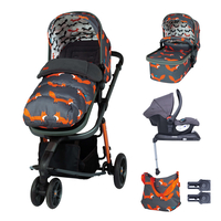 Комплект количка Cosatto Giggle 3 Charcoal Mister Fox 5в1, i-Size база и чувалче за крака