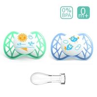  Анатомични биберони Nuvita 7061 AIR55 SYM, 2 броя, 0+, Сини 