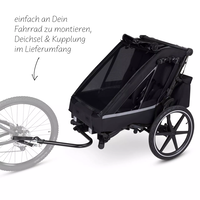 ABC Design Детска Количка за Колело Bicycle Trailer Tour Ink with 2 Comfort Seats & Air Wheels
