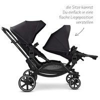 ABC Design Double Stroller Zoom 2 Coal Комбинирана Детска Количка за Близнаци