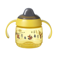 Tommee Tippee Неразливаща се Чаша с Мек Накрайник с Дръжки 190 мл 4М+ Жълта с Покритие Bacshield