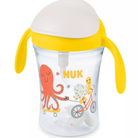 NUK Детска Чаша MOTION CUP 230мл със Сламка Жълта 8+ месеца