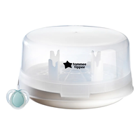 Tommee Tippee Micro Steri Парен Стерилизатор за Микровълнова Фурна с включена Ортодонтична Залъгалка 0-6м