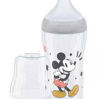 NUK Perfect Match Шише РР 260мл със Силиконов Биберон за Хранене M 3+ месеца Mickey Сиво