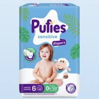 Pufies Diapers Sensitive MP 6 Extra Large Пелени за Бебета 13кг+ по 42 Броя