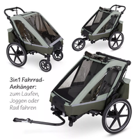 ABC Design Детска Количка за Колело Bicycle Trailer Tour Olive with 2 Comfort Seats & Air Wheels