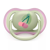 Philips AVENT SCF085/13 Комплект 2 Броя Ортодонтични Залъгалки Ultra Air 0-6м+ Декорация Череши и Птица в Кутия за Стерилизиране