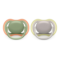 Philips AVENT SCF085/20 Комплект 2 Броя Ортодонтични Залъгалки Ultra Air 6-18м+ в Кутия за Стерилизиране