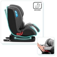  Столче за кола KinderKraft Vado, IsoFix, 0 - 25 kg, Сиво 