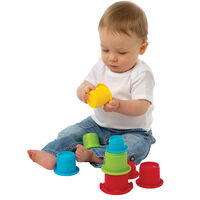 Playgro Stacking Fun Cups Комплект от 9 Цветни Чаши за Подреждане за игра в Банята или на Плажа