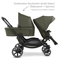 ABC Design Double Stroller Zoom 2 Avocado Комбинирана Детска Количка за Близнаци