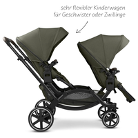 ABC Design Double Stroller Zoom 2 Avocado Комбинирана Детска Количка за Близнаци