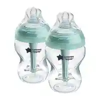 Tommee Tippee Advanced Anti-Colic+ 260 мл Комплект от 2 броя Самостерилизиращи се Бебешки Шишета за Хранене и Система за Намаляване на Коликите