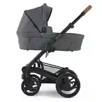 Mutsy NIO North Grey Модулна количка 2 в 1 комплект с черно шаси със седалка и кош за новородено