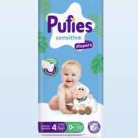 Pufies Diapers Sensitive MP 4 Maxi Пелени за Бебета 9-14кг по 54 Броя