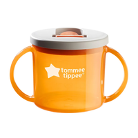 Tommee Tippee Чаша с Дръжки First Cup 4M+ с Твърд Накрайник Оранжева