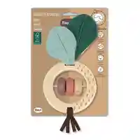 Tiny Love Дървена дрънкалка Цвекло от Еко колекция Garden of Adventures на текстилни листа и панделки цветни дървени мъниста 0м+
