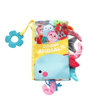 KikkaBoo Образувателна Текстилна Книжка с Чесалка Ocean Animals