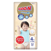 Goo.N Premium Soft Пакет от 52 броя Еднократни бебешки пелени размер 4 за деца с тегло от 9 до 14 кг