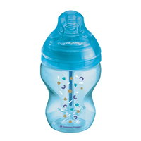 Tommee Tippee ШИШЕ ЗА ХРАНЕНЕ ANTI-COLIC 0м+ 260 ml  ДЕКОР син